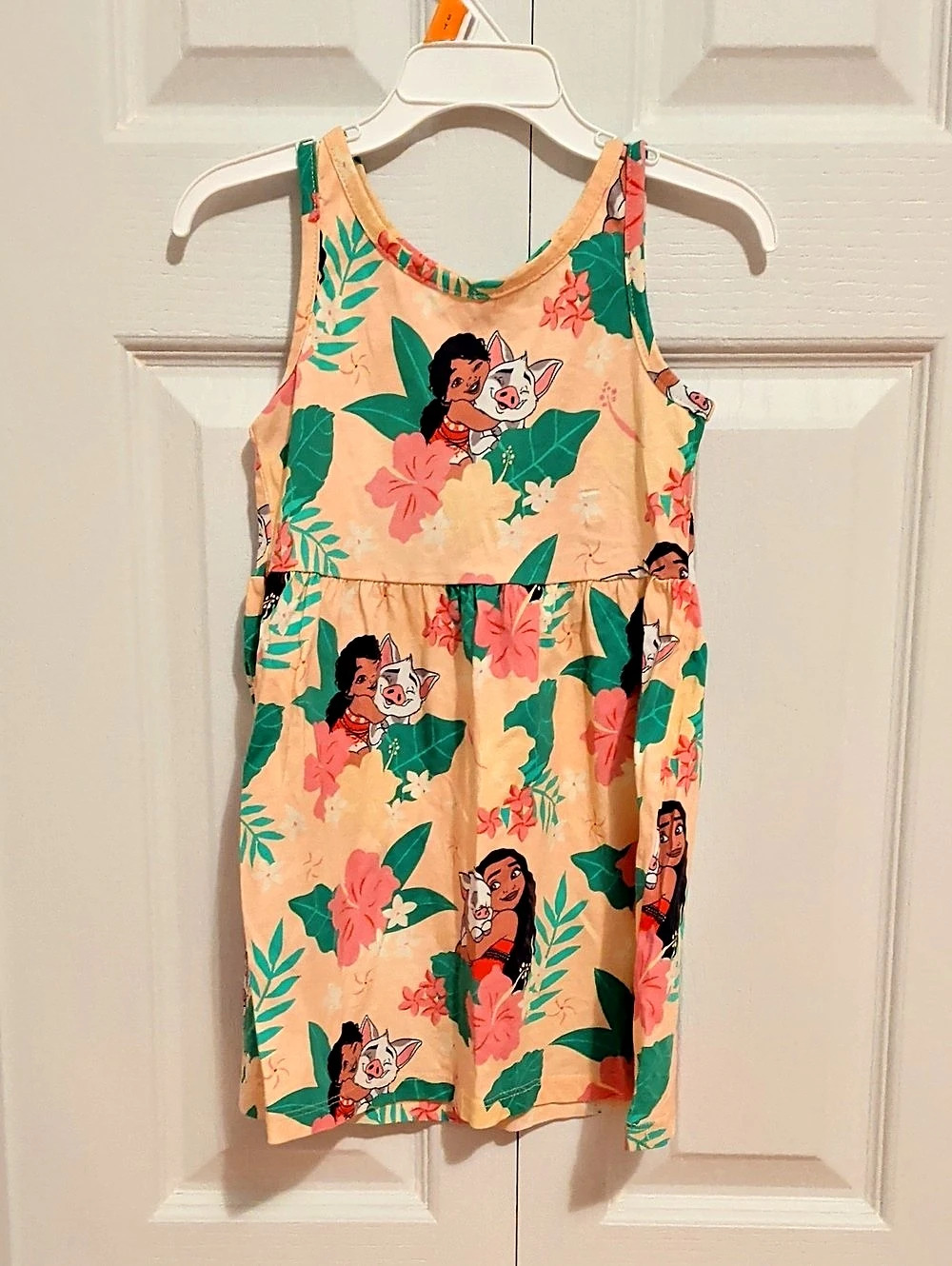H&M Sleeveless Dress Disney Moana & Pua Orange & Green